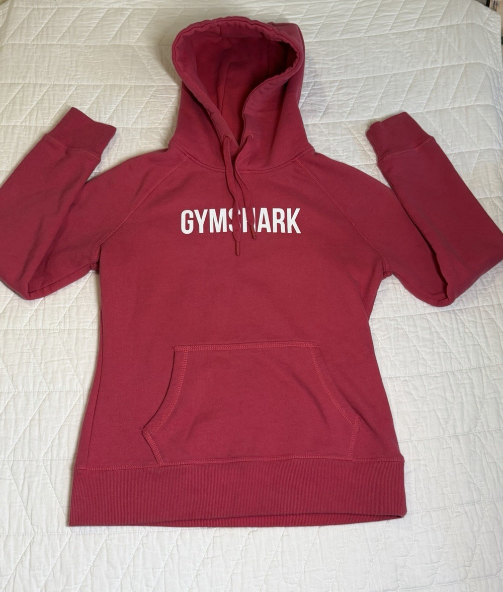 GymShark Sweatshirt Women’s Pink Small Long Sleeve Hoodie Spell Out Workout